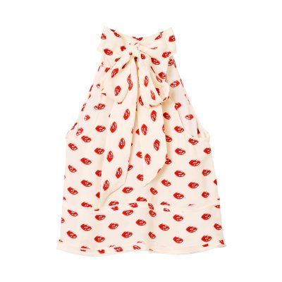 THE KISS LIPS LIPS HALTERNECK TIE TOP